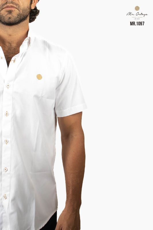 CAMISA LISA BLANCA MANGA CORTA