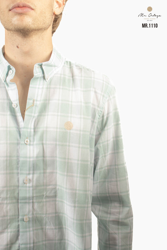 CAMISA CUADROS VERDE AGUA