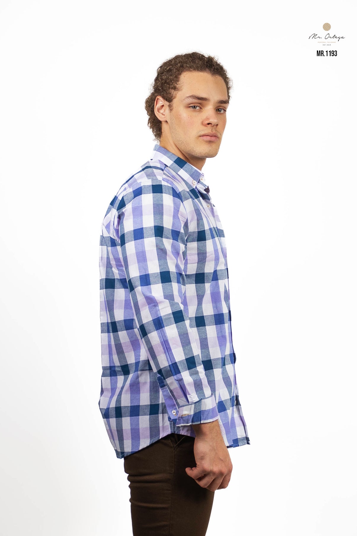 CAMISA CUADROS BLANCO / AZUL REY / LILA