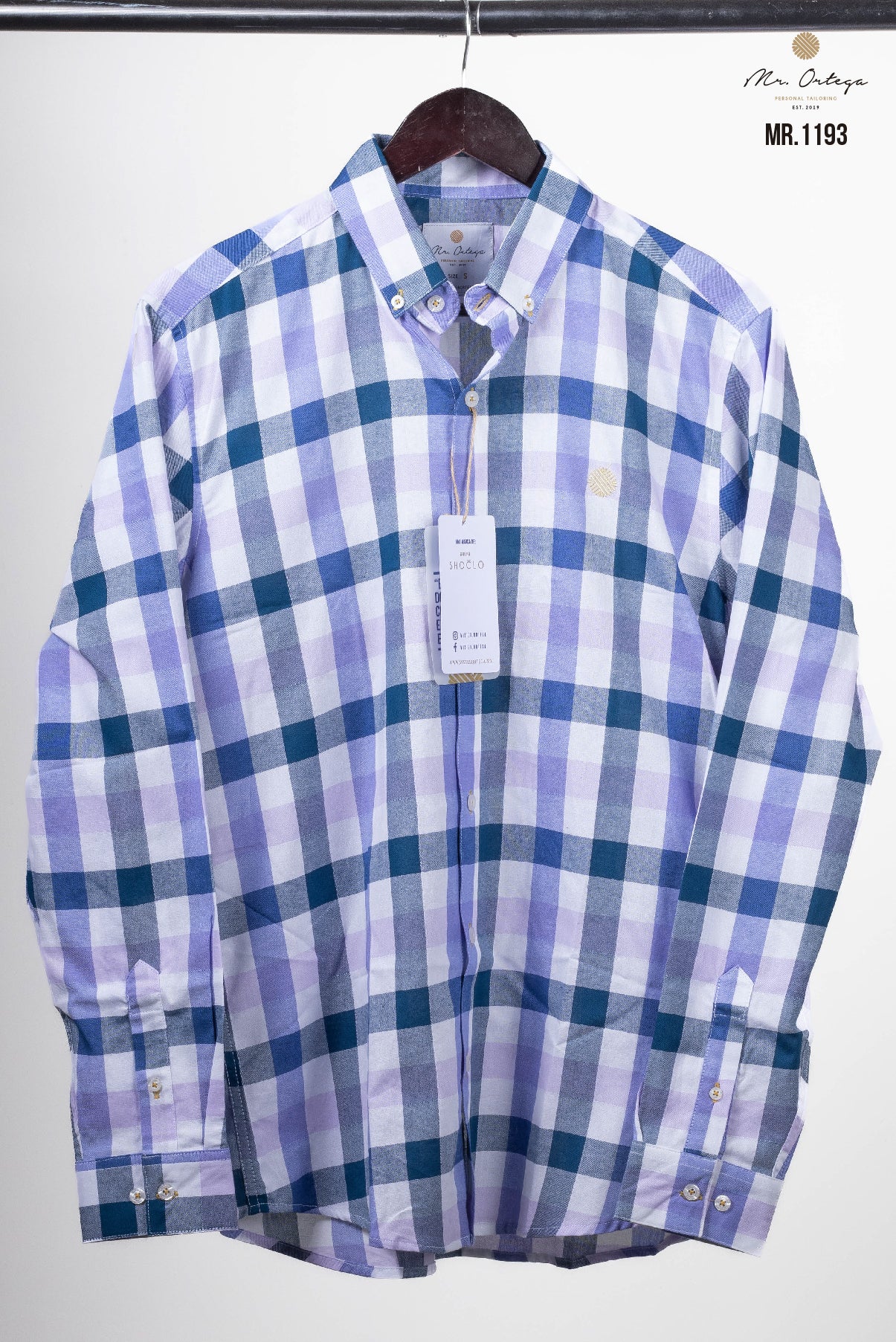 CAMISA CUADROS BLANCO / AZUL REY / LILA