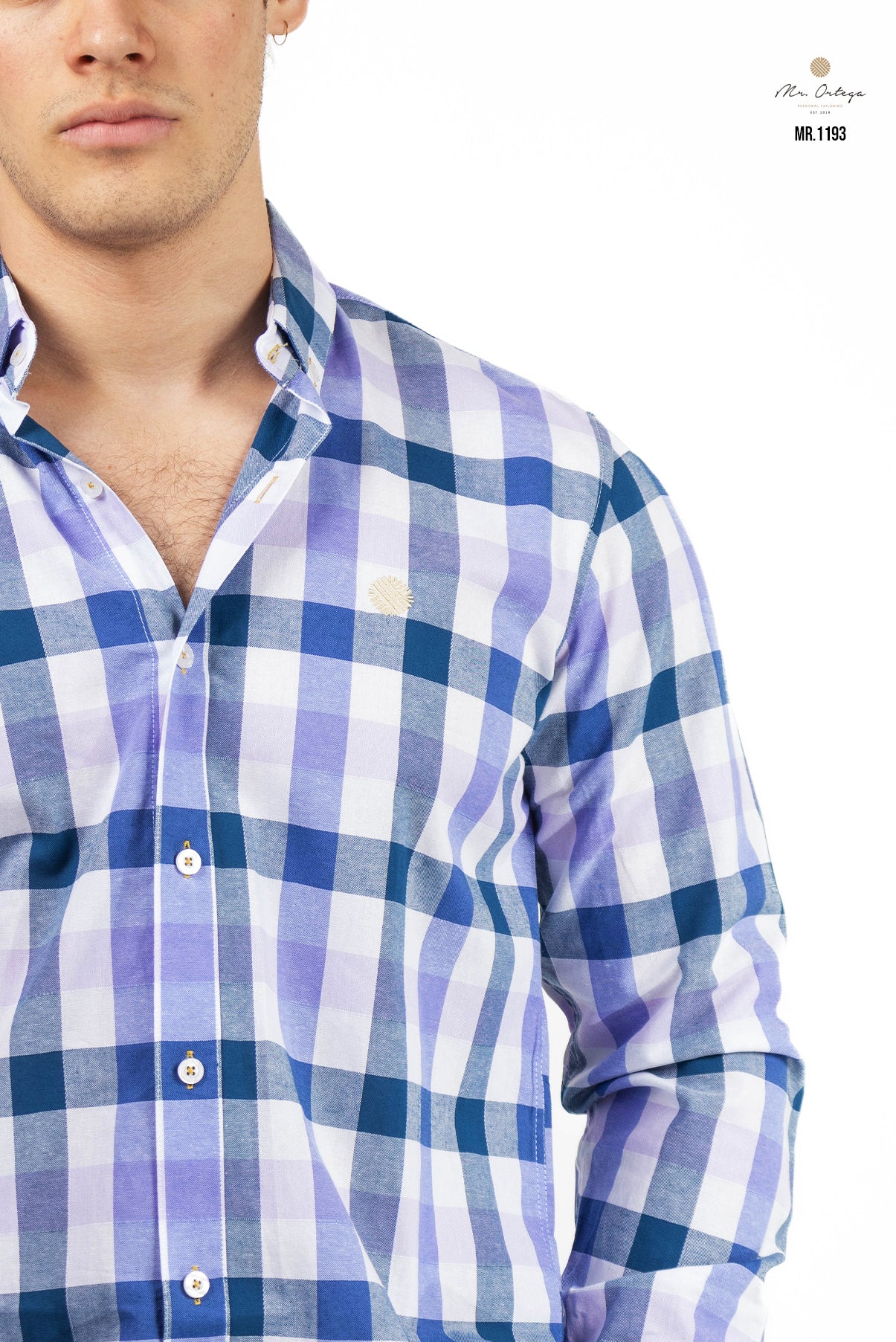 CAMISA CUADROS BLANCO / AZUL REY / LILA