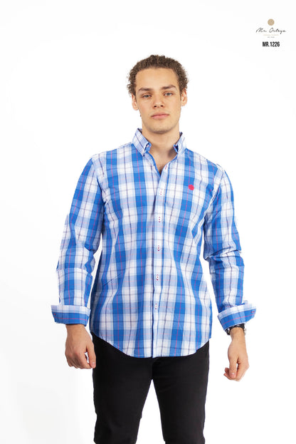 CAMISA CUADROS BLANCO / AZUL