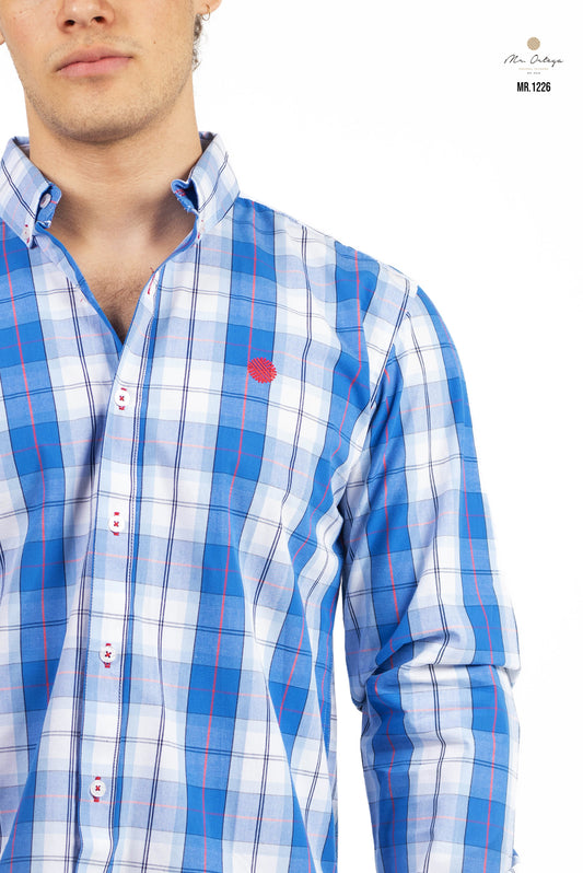 CAMISA CUADROS BLANCO / AZUL