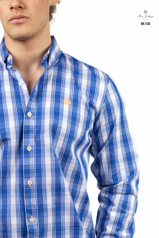 CAMISA CUADROS BLANCO / AZUL