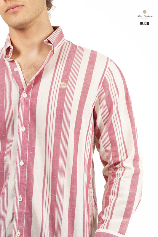 CAMISA RAYAS ROSA / BEIGE