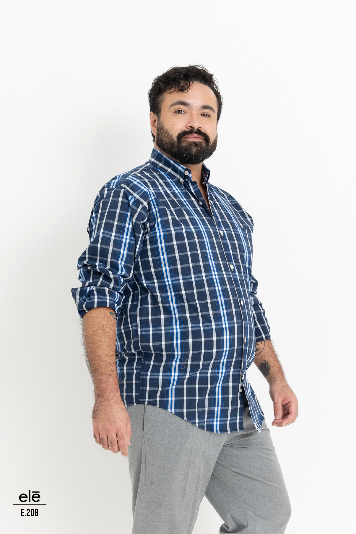 CAMISA CUADROS AZUL MARINO