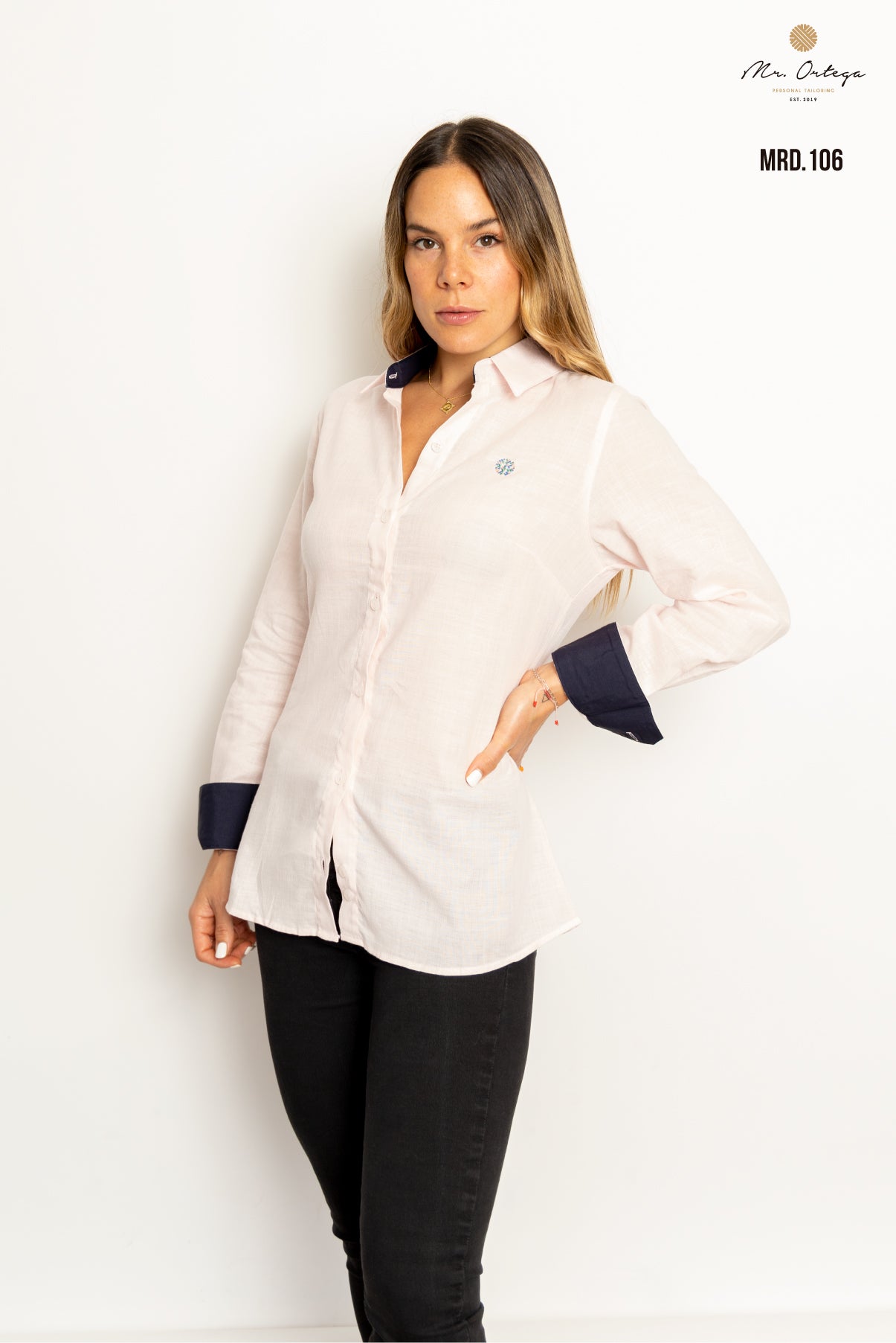 CAMISA DAMA LISA ROSA PASTEL