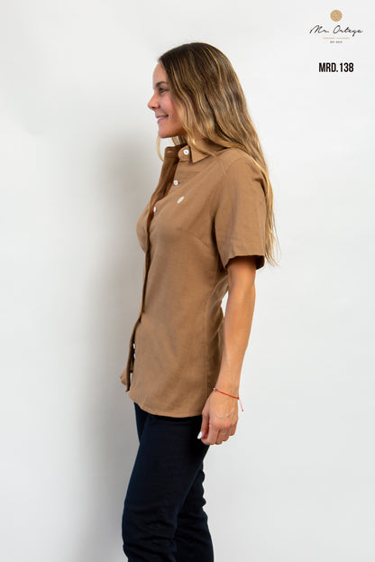 CAMISA DAMA LISA CAFÉ