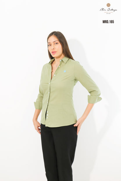 CAMISA DAMA LISA VERDE PISTACHE