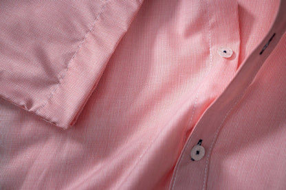 CAMISA ROSA CON RAYAS BLANCAS