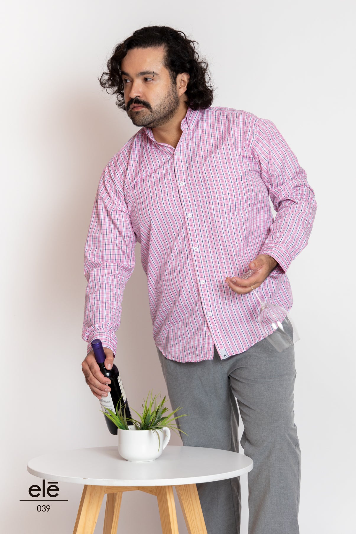 CAMISA CUADROS ROSA CON AZUL