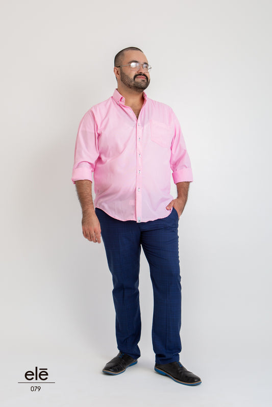 CAMISA ROSA CLARO LISA